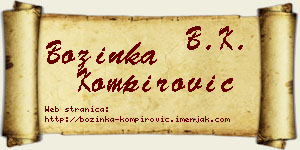 Božinka Kompirović vizit kartica